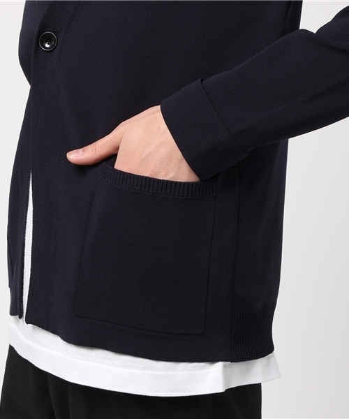 ESTNATION（エストネーション）の「ESTNATION ミラノリブレーヨンカーディガン（カーディガン/ボレロ・メンズ・ブラウン/ネイビー・SMALL/MEDIUM/LARGE）」の8枚目の写真