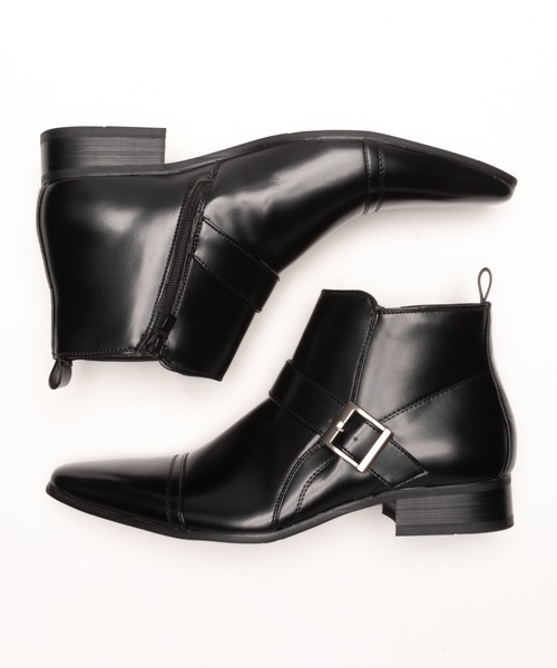 MM/ONE（エムエムワン）の「ストレートチップ サイドベルト ドレスブーツ ビジネス（ブーツ・メンズ・ブラック/ダークブラウン・43/42/44/41/39/45/40/46）」の13枚目の写真