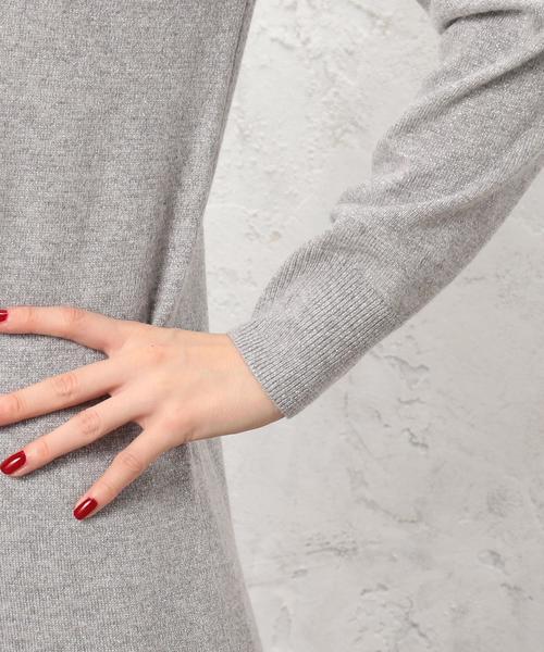 green label relaxing（グリーンレーベルリラクシング）の「◆CF W/RY/N ラメ ラグラン Vネック ニット ◆（ニット/セーター・レディース・グレー/オフホワイト/ピンク・40/38/42/36）」の4枚目の写真