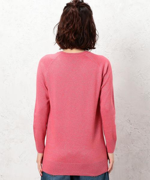 green label relaxing（グリーンレーベルリラクシング）の「◆CF W/RY/N ラメ ラグラン Vネック ニット ◆（ニット/セーター・レディース・グレー/オフホワイト/ピンク・40/38/42/36）」の7枚目の写真