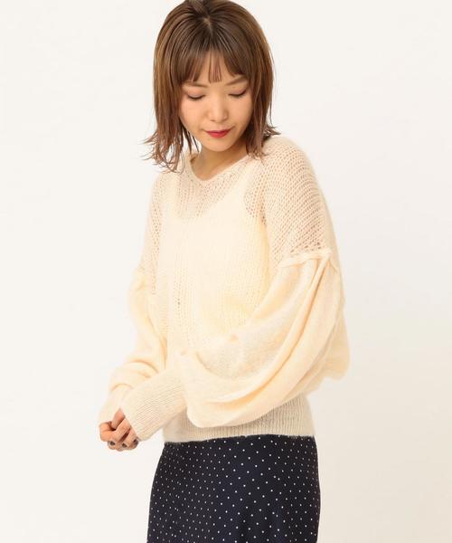 Another Edition（アナザーエディション）の「ボリュームスリーブニットプルオーバー ◆（ニット/セーター・レディース・オフホワイト/ケリー/ピンク・FREE）」の15枚目の写真