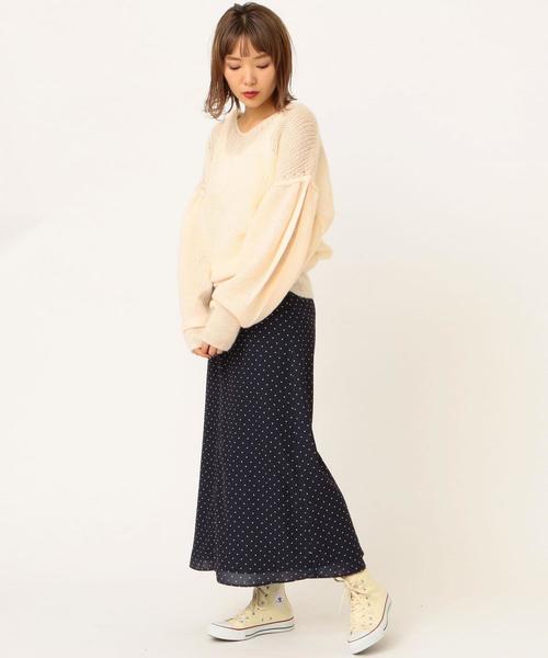 Another Edition（アナザーエディション）の「ボリュームスリーブニットプルオーバー ◆（ニット/セーター・レディース・オフホワイト/ケリー/ピンク・FREE）」の9枚目の写真