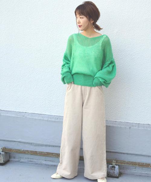 Another Edition（アナザーエディション）の「ボリュームスリーブニットプルオーバー ◆（ニット/セーター・レディース・オフホワイト/ケリー/ピンク・FREE）」の18枚目の写真