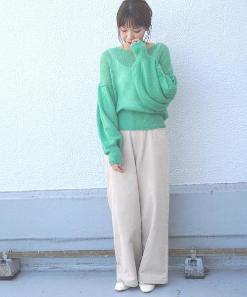 Another Edition（アナザーエディション）の「ボリュームスリーブニットプルオーバー ◆（ニット/セーター・レディース・オフホワイト/ケリー/ピンク・FREE）」の19枚目の写真