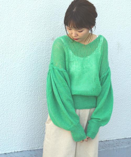 Another Edition（アナザーエディション）の「ボリュームスリーブニットプルオーバー ◆（ニット/セーター・レディース・オフホワイト/ケリー/ピンク・FREE）」の21枚目の写真