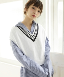 LOWRYS FARM | ラインニットベスト 766648(ベスト)