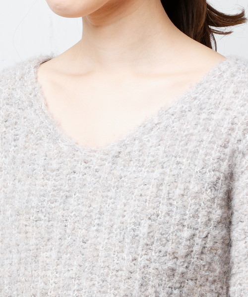 natural couture（ナチュラルクチュール）の「ブークレざっくり畦ニット（ニット/セーター・レディース・グレー/ピンク/グリーン/アイボリー・FREE）」の22枚目の写真