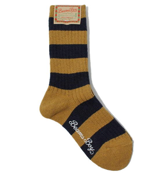 BEAMS BOY（ビームスボーイ）の「BEAMS BOY / US ボーダー CREW（ソックス/靴下・レディース・ブラック/イエロー系その他・ONE SIZE）」の2枚目の写真