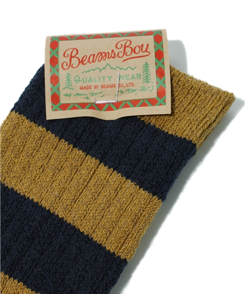 BEAMS BOY（ビームスボーイ）の「BEAMS BOY / US ボーダー CREW（ソックス/靴下・レディース・ブラック/イエロー系その他・ONE SIZE）」の3枚目の写真