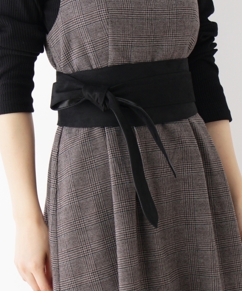 grove（グローブ）の「スエードリボンサッシュベルト（ベルト・レディース・ブラック/ブラウン・00）」の4枚目の写真