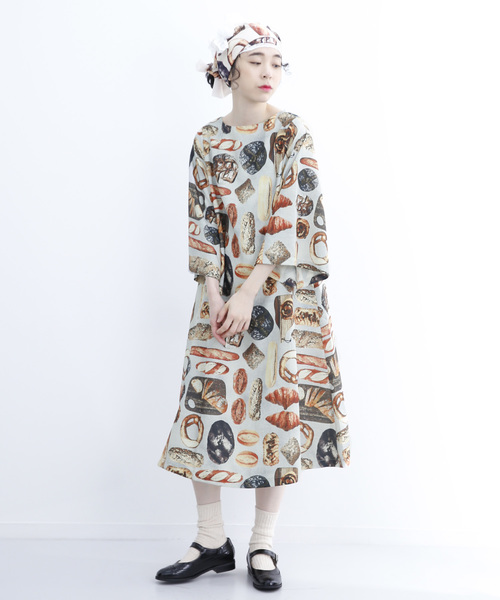 MERLOT（メルロー）の「「パンできました」柄ワンピース7415（ワンピース・レディース・グレー/カーキ/ベージュ・FREE）」の18枚目の写真