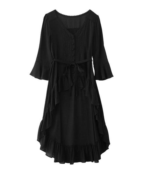 axes femme（アクシーズファム）の「ベルト付イレヘムカーデ（カーディガン/ボレロ・レディース・ブラック/グレー/イエロー・MEDIUM）」の2枚目の写真