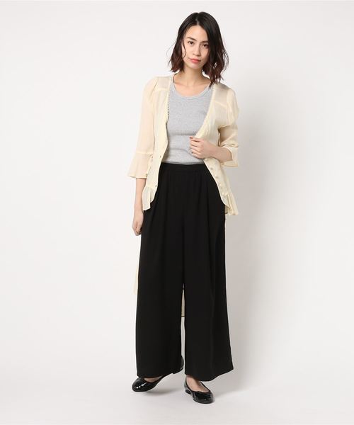 axes femme（アクシーズファム）の「ベルト付イレヘムカーデ（カーディガン/ボレロ・レディース・ブラック/グレー/イエロー・MEDIUM）」の4枚目の写真