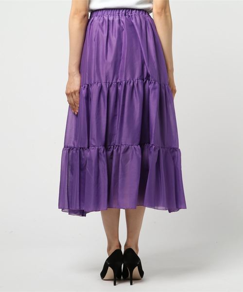 Doux archives（ドゥアルシーヴ）の「カラーワイドスカート（スカート・レディース・ベージュ/グリーン/パープル・MEDIUM）」の5枚目の写真