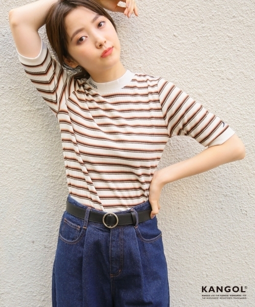 Heather(ヘザー)の「KANGOLハイショクマルチボーダー 808996(Tシャツ/カットソー・レディース・ホワイト系その他/グリーン系その他/ブルー系その他・SMALL/MEDIUM)」の2枚目の写真