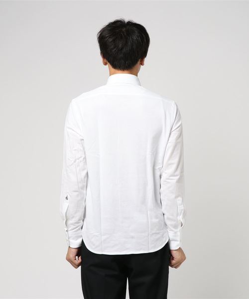 GUY ROVER(ギローバー)の「GUY ROVER ワイドカラー鹿の子シャツ(シャツ/ブラウス・メンズ・ホワイト/ネイビー・S/M/XS)」の4枚目の写真