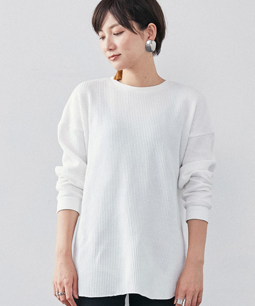 MEDE19F（メデジュウキュウ）の「ＭＥＤＥ１９Ｆ　ロングテールサーマルカットソー（Tシャツ/カットソー・レディース・ホワイト/ブラック・MEDIUM/LARGE/X-LARGE）」の2枚目の写真