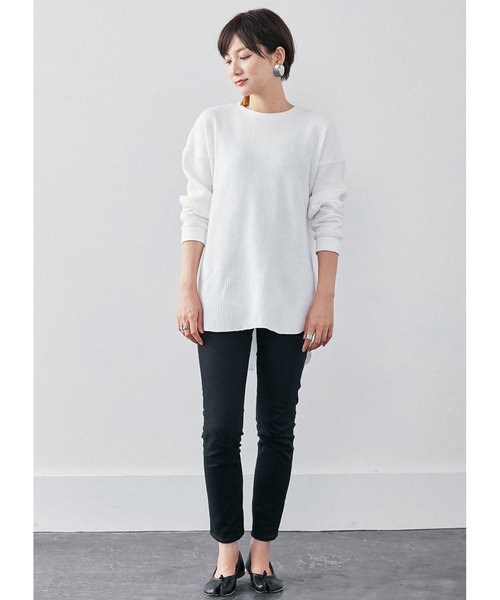 MEDE19F（メデジュウキュウ）の「ＭＥＤＥ１９Ｆ　ロングテールサーマルカットソー（Tシャツ/カットソー・レディース・ホワイト/ブラック・MEDIUM/LARGE/X-LARGE）」の12枚目の写真