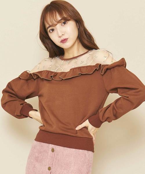 Titty Co ティティーアンドコー の デコルテチュール裏毛トップス ニット セーター Wear