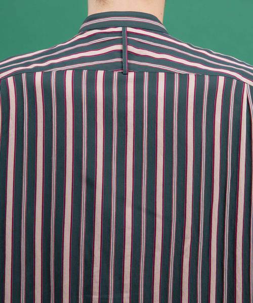 UNITED TOKYO(ユナイテッドトウキョウ)の「マルチストライプオーバーサイズバンドカラー(シャツ/ブラウス・メンズ・ブラック/グリーン・1/2/3)」の12枚目の写真