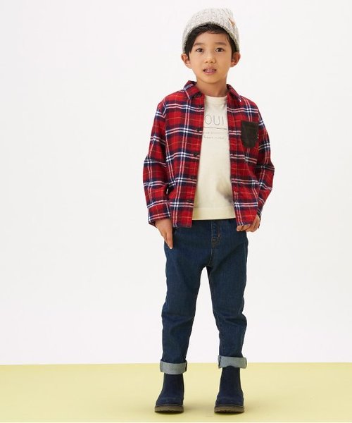 apres les cours(アプレレクール)の「先染めチェックシャツ(シャツ/ブラウス・キッズ・グリーン/レッド・80/90/100/110/120/130/140)」の11枚目の写真