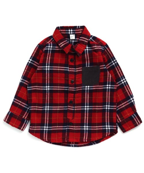 apres les cours(アプレレクール)の「先染めチェックシャツ(シャツ/ブラウス・キッズ・グリーン/レッド・80/90/100/110/120/130/140)」の9枚目の写真