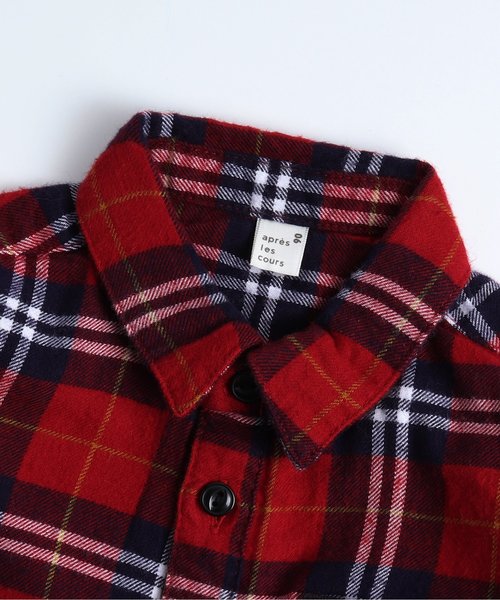 apres les cours(アプレレクール)の「先染めチェックシャツ(シャツ/ブラウス・キッズ・グリーン/レッド・80/90/100/110/120/130/140)」の6枚目の写真