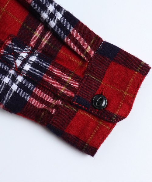 apres les cours(アプレレクール)の「先染めチェックシャツ(シャツ/ブラウス・キッズ・グリーン/レッド・80/90/100/110/120/130/140)」の4枚目の写真