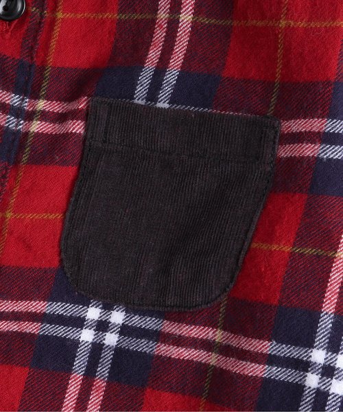 apres les cours(アプレレクール)の「先染めチェックシャツ(シャツ/ブラウス・キッズ・グリーン/レッド・80/90/100/110/120/130/140)」の12枚目の写真