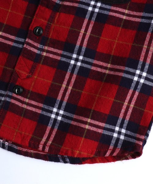 apres les cours(アプレレクール)の「先染めチェックシャツ(シャツ/ブラウス・キッズ・グリーン/レッド・80/90/100/110/120/130/140)」の8枚目の写真