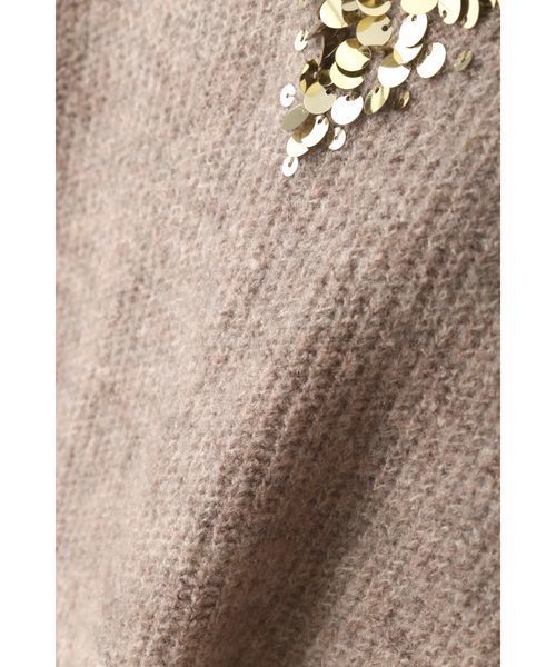 NATURAL BEAUTY BASIC（ナチュラルビューティーベーシック）の「スパンコールネックニット（ニット/セーター・レディース・グレー/ネイビー/ベージュ・MEDIUM）」の8枚目の写真