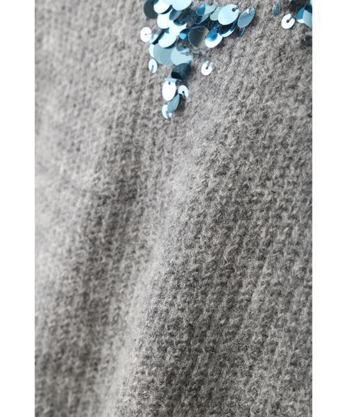 NATURAL BEAUTY BASIC（ナチュラルビューティーベーシック）の「スパンコールネックニット（ニット/セーター・レディース・グレー/ネイビー/ベージュ・MEDIUM）」の21枚目の写真