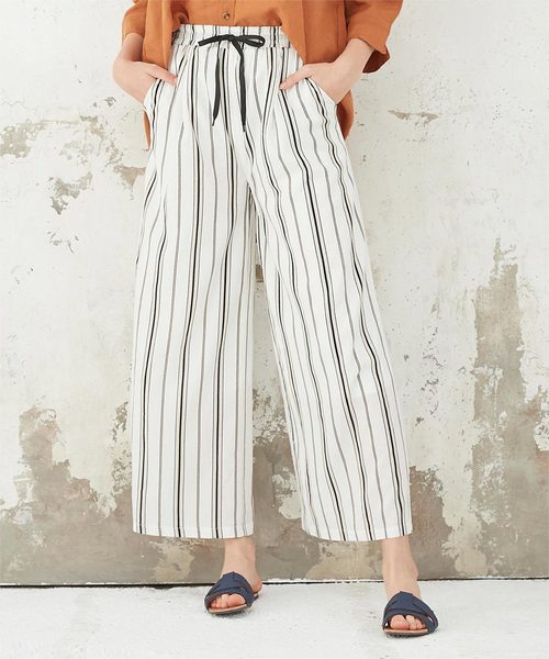 titivate(ティティベイト)の「ランダムストライプワイドパンツ(その他パンツ・レディース・ホワイト系その他/ブルー系その他・S/M/L)」の2枚目の写真