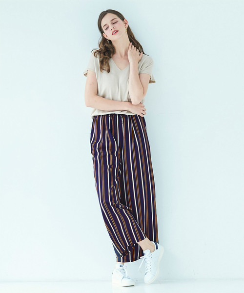 titivate(ティティベイト)の「ランダムストライプワイドパンツ(その他パンツ・レディース・ホワイト系その他/ブルー系その他・S/M/L)」の1枚目の写真
