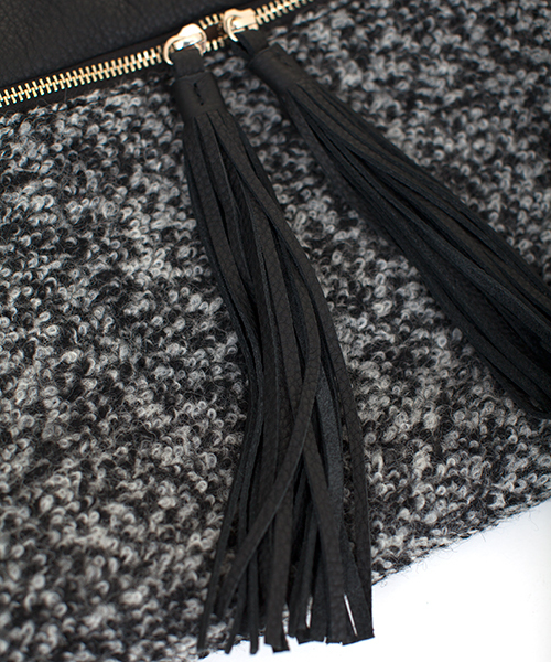 NANO universe（ナノユニバース）の「Beau're/NU別注ツイード×レザー2WAY BAG（クラッチバッグ・レディース・ブラック/ブルー/レッド・FREE）」の7枚目の写真