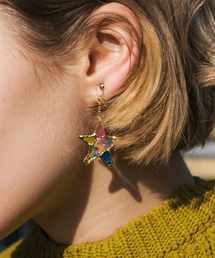 rehacer（レアセル）の「rehacer : Stained glass Star Earrings Made in Japan / ステンドグラス スターイヤリング メイドインジャパン（イヤリング）」