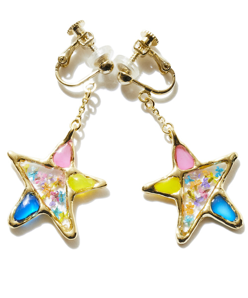 rehacer（レアセル）の「rehacer : Stained glass Star Earrings Made in Japan / ステンドグラス スターイヤリング メイドインジャパン（イヤリング・レディース・シルバー/ゴールド・FREE）」の3枚目の写真