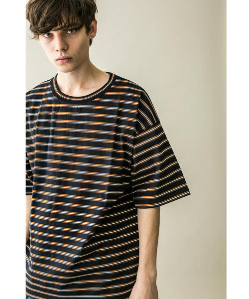 MONKEY TIME（モンキータイム）の「＜monkey time＞ TENJIKU MULTI BORDER TEE/ボーダーTシャツ（Tシャツ/カットソー・メンズ・ブラック/オリーブ・MEDIUM/X-LARGE/SMALL/LARGE）」の11枚目の写真