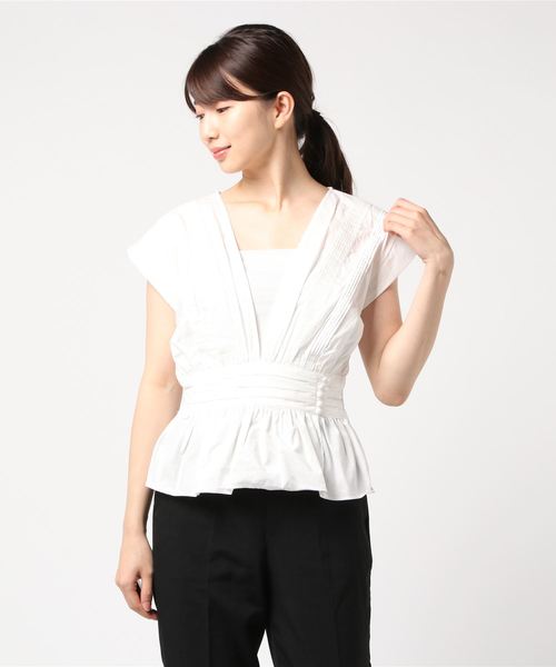 Ray BEAMS（レイビームス）の「Ray BEAMS / ピンタック ペプラム ブラウス（シャツ/ブラウス・レディース・ホワイト/ブラック/ダークブラウン・ONE SIZE）」の16枚目の写真