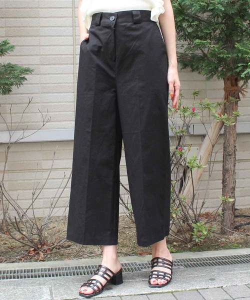 MODE ROBE(モードローブ)の「ワイドチノパンツ(チノパンツ・レディース・ブラック/アイボリー/ベージュ・FREE)」の3枚目の写真