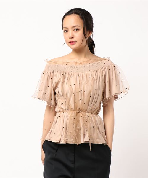 one after another NICE CLAUP(ワンアフターアナザーナイスクラップ)の「ドットチュールブラウス(シャツ/ブラウス・レディース・ベージュ/ピンク/アイボリー・FREE)」の19枚目の写真