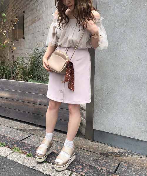 one after another NICE CLAUP(ワンアフターアナザーナイスクラップ)の「ドットチュールブラウス(シャツ/ブラウス・レディース・ベージュ/ピンク/アイボリー・FREE)」の17枚目の写真