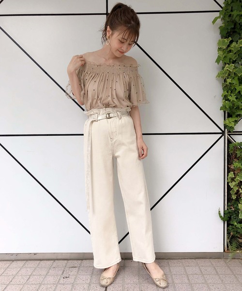 one after another NICE CLAUP(ワンアフターアナザーナイスクラップ)の「ドットチュールブラウス(シャツ/ブラウス・レディース・ベージュ/ピンク/アイボリー・FREE)」の22枚目の写真