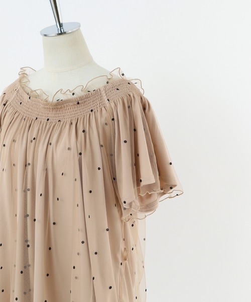 one after another NICE CLAUP(ワンアフターアナザーナイスクラップ)の「ドットチュールブラウス(シャツ/ブラウス・レディース・ベージュ/ピンク/アイボリー・FREE)」の20枚目の写真