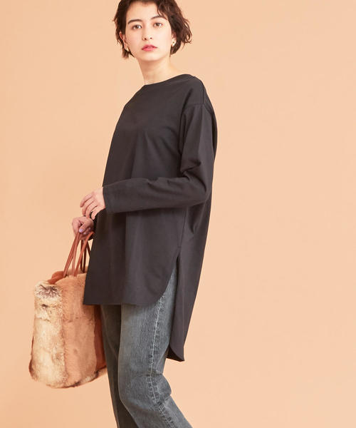 BEAUTY&YOUTH UNITED ARROWS（ビューティーアンドユースユナイテッドアローズ）の「BY∴ コットンサイドスリットビッグロングスリーブTシャツ（Tシャツ/カットソー・レディース・ブラック/オリーブ/ホワイト・FREE）」の16枚目の写真