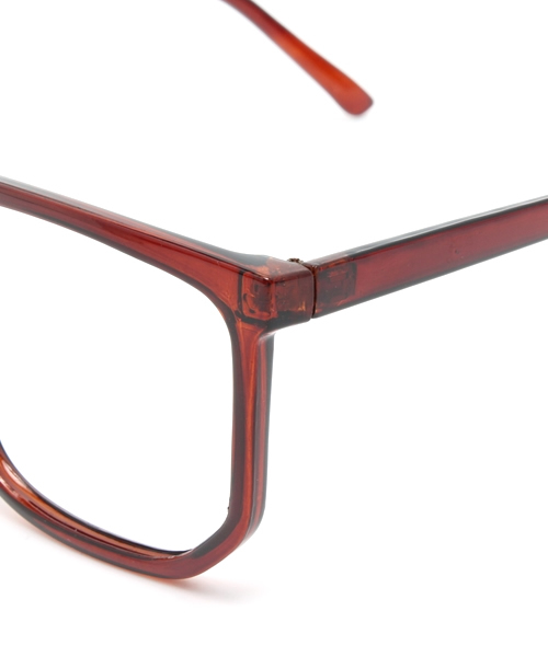 WEGO（ウィゴー）の「WEGO/ウェリントンタイプ(レンズ無し)（メガネ・メンズ・ブラック/ブラウン/ブラウン系その他・FREE）」の4枚目の写真