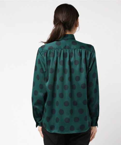 JOHN LAWRENCE SULLIVAN（ジョンローレンスサリバン）の「DOT GATHERED BLOUSE（シャツ/ブラウス・レディース・グリーン・MEDIUM）」の3枚目の写真