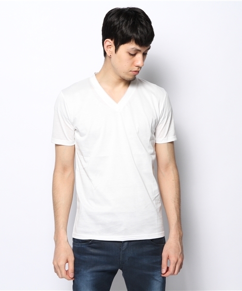 KATHARINE HAMNETT LONDON （キャサリンハムネットロンドン）の「HIGH COUNT SILKET / ハイカウントシルケットＴシャツ（Tシャツ/カットソー・メンズ・ネイビー/ホワイト/グリーン/ブルー・LARGE/MEDIUM/AL）」の7枚目の写真