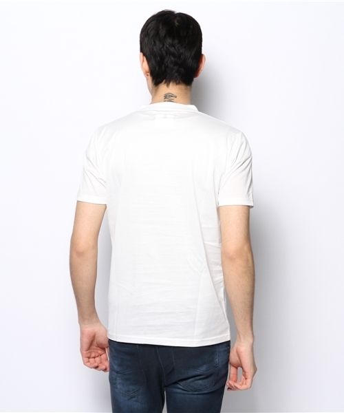 KATHARINE HAMNETT LONDON （キャサリンハムネットロンドン）の「HIGH COUNT SILKET / ハイカウントシルケットＴシャツ（Tシャツ/カットソー・メンズ・ネイビー/ホワイト/グリーン/ブルー・LARGE/MEDIUM/AL）」の9枚目の写真