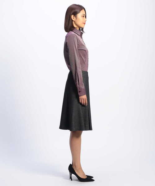 NARACAMICIE（ナラカミーチェ）の「《セットアップスーツ対応》バーズアイソフトフレアースカート（スカート・レディース・ベージュ/ネイビー/グレー・SMALL/MEDIUM/LARGE）」の13枚目の写真